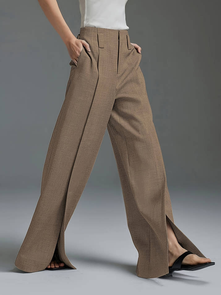 Valentina Wide-Leg Trousers – Split Hem Edition