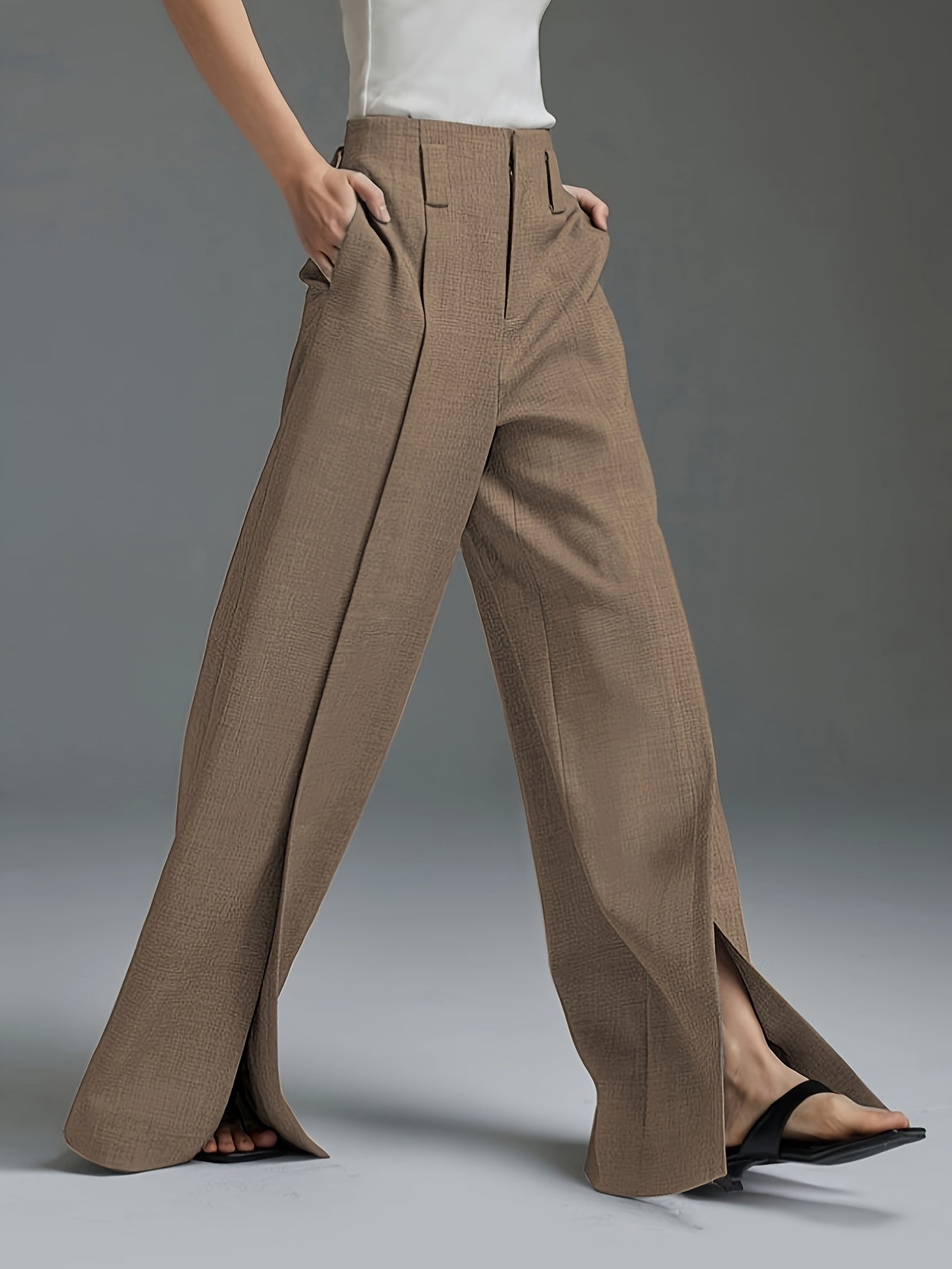 Valentina Wide-Leg Trousers – Split Hem Edition