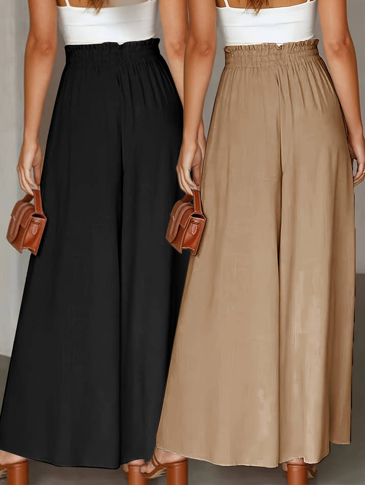 Clara Wide-Leg Trousers – High-Waist Comfort Duo