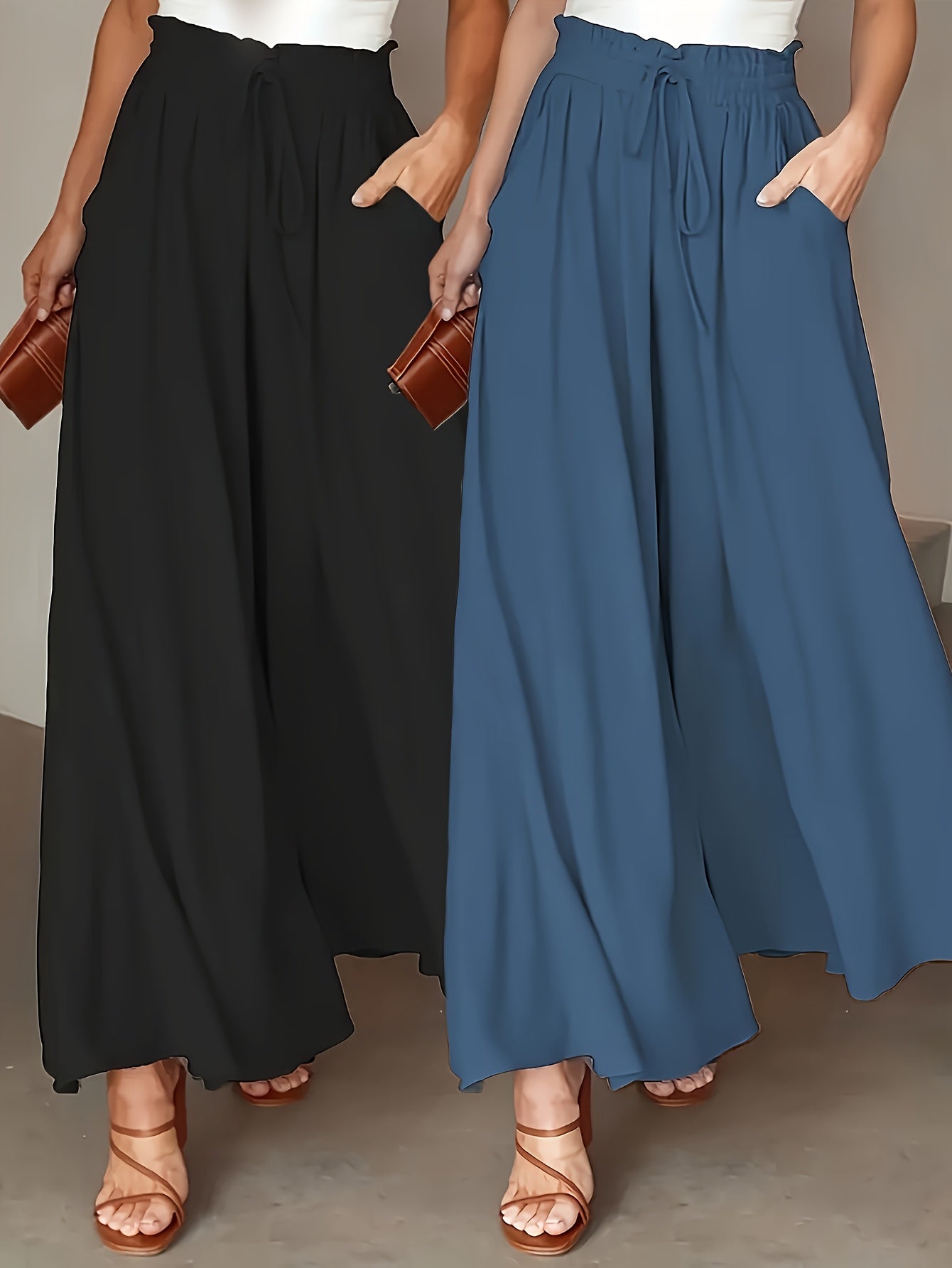 Clara Wide-Leg Trousers – High-Waist Comfort Duo