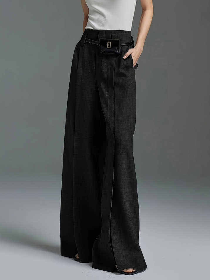 Valentina Wide-Leg Trousers – Split Hem Edition