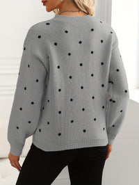Sophie Red Polka Knit – Ruffled Hem Sweater
