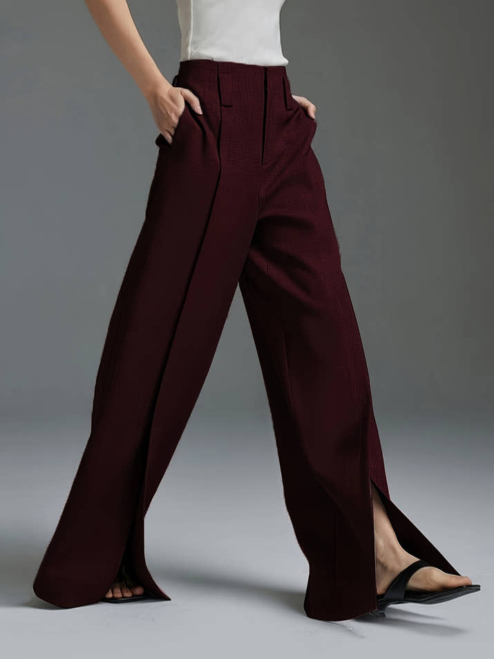Valentina Wide-Leg Trousers – Split Hem Edition