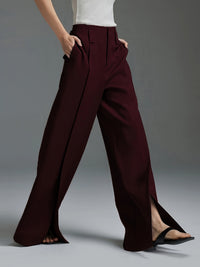 Valentina Wide-Leg Trousers – Split Hem Edition