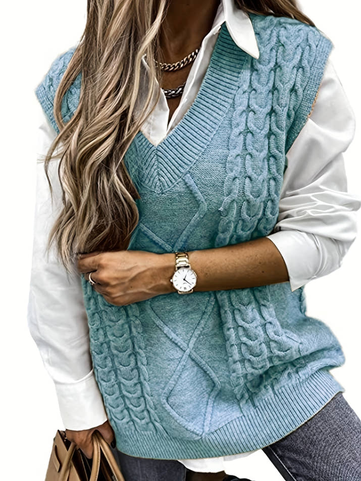 Amélie V-Neck Knit Vest – Timeless Chic Edition