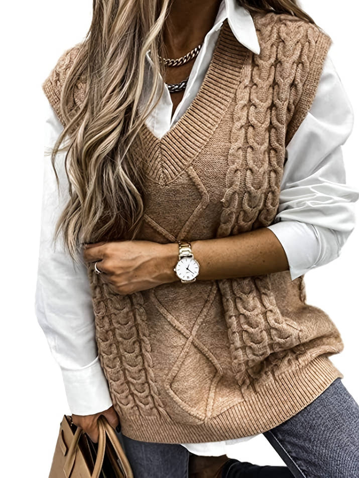 Amélie V-Neck Knit Vest – Timeless Chic Edition